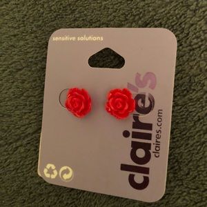 Claire’s Red Rose Earrings